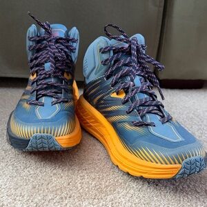 Hoka One One Speedgoat MID 2 GTX Blue and Orange Athletic Shoes